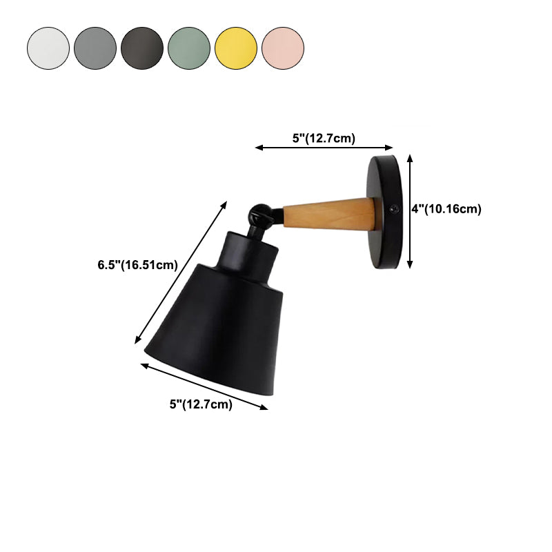 Modernism Macaron Metal Wall Light Wood Lighting for Foyer Home