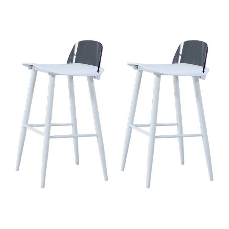 Indoor Rectangle Bar Stool Low Back Plastic Footrest Modern Counter Stool