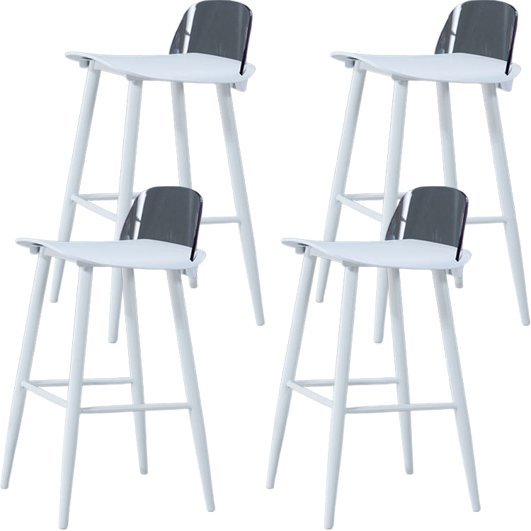 Indoor Rectangle Bar Stool Low Back Plastic Footrest Modern Counter Stool