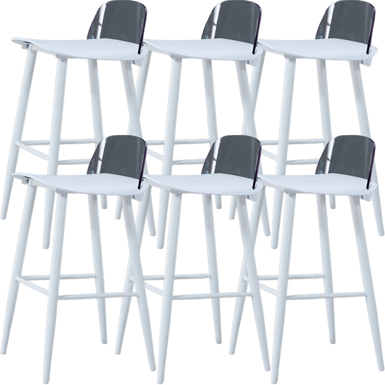 Indoor Rectangle Bar Stool Low Back Plastic Footrest Modern Counter Stool