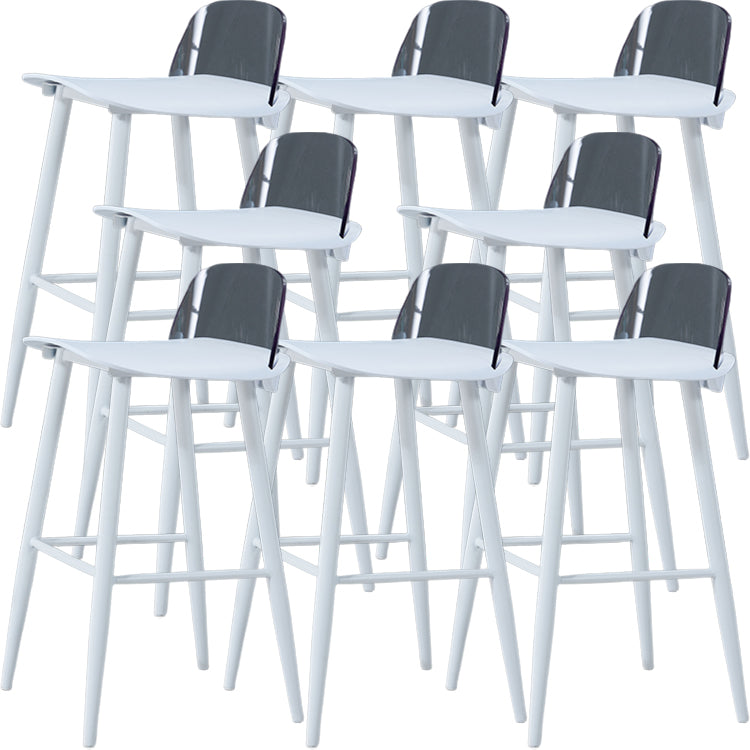 Indoor Rectangle Bar Stool Low Back Plastic Footrest Modern Counter Stool