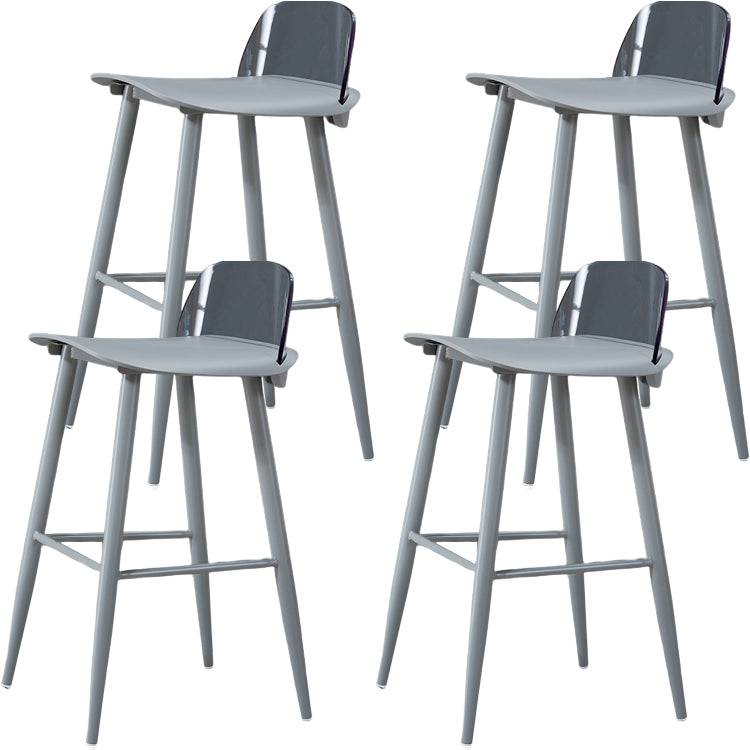 Indoor Rectangle Bar Stool Low Back Plastic Footrest Modern Counter Stool