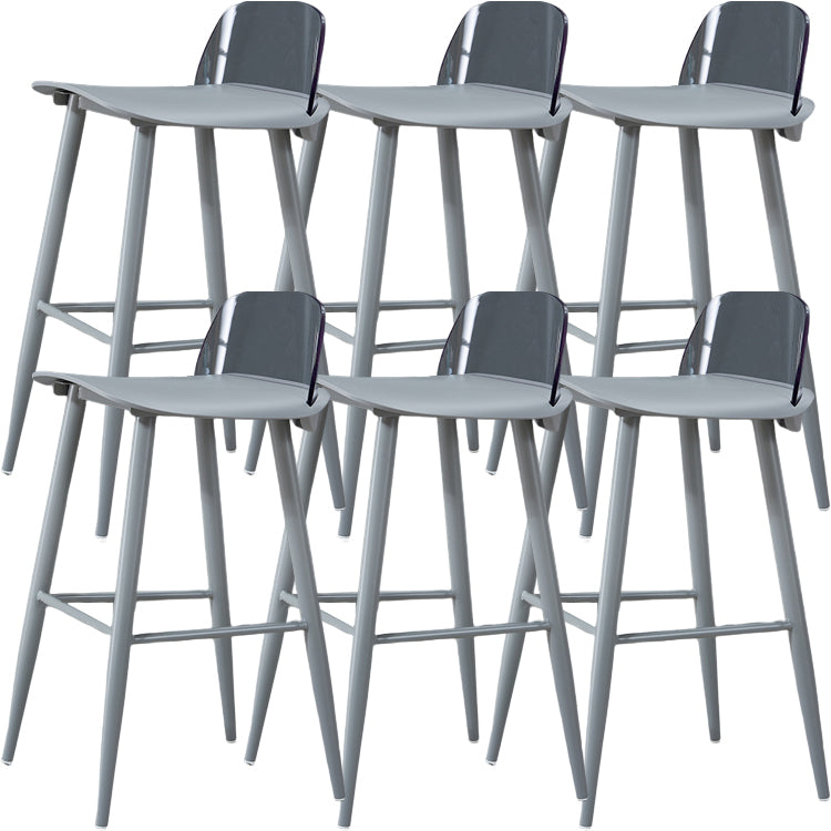 Indoor Rectangle Bar Stool Low Back Plastic Footrest Modern Counter Stool