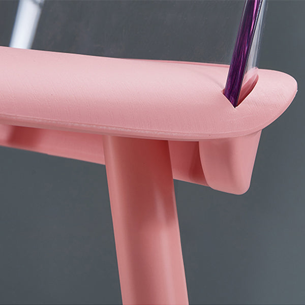 Indoor Rectangle Bar Stool Low Back Plastic Footrest Modern Counter Stool