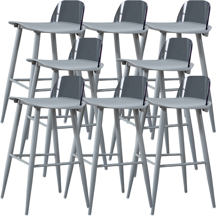 Indoor Rectangle Bar Stool Low Back Plastic Footrest Modern Counter Stool