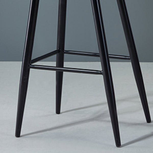 Indoor Rectangle Bar Stool Low Back Plastic Footrest Modern Counter Stool