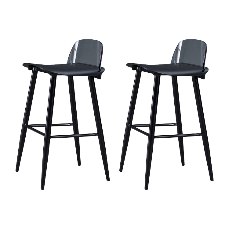 Indoor Rectangle Bar Stool Low Back Plastic Footrest Modern Counter Stool