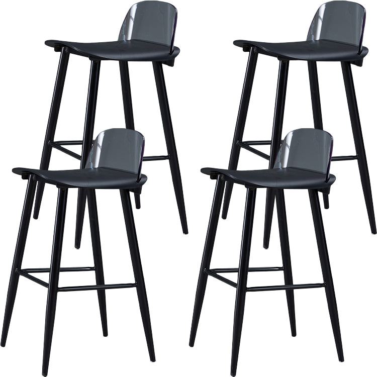 Indoor Rectangle Bar Stool Low Back Plastic Footrest Modern Counter Stool