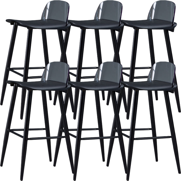 Indoor Rectangle Bar Stool Low Back Plastic Footrest Modern Counter Stool