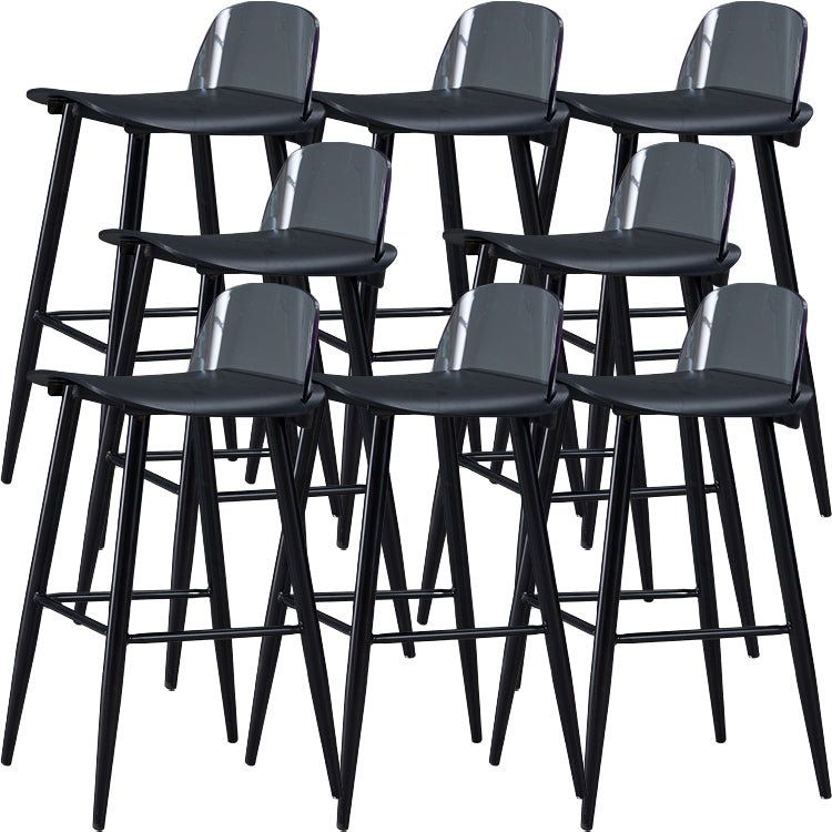 Indoor Rectangle Bar Stool Low Back Plastic Footrest Modern Counter Stool