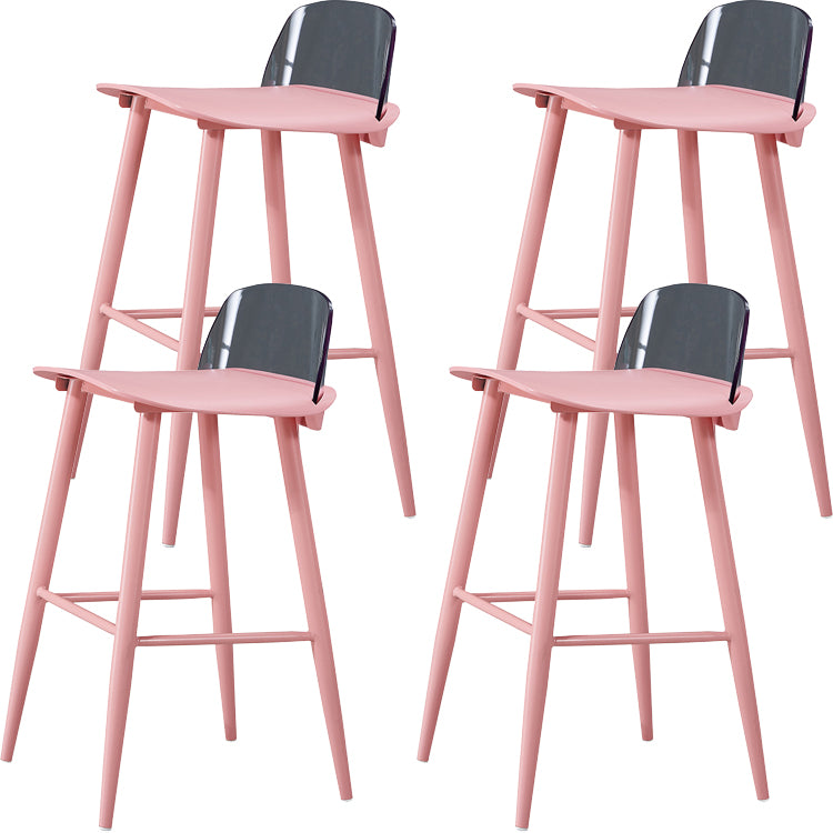 Indoor Rectangle Bar Stool Low Back Plastic Footrest Modern Counter Stool