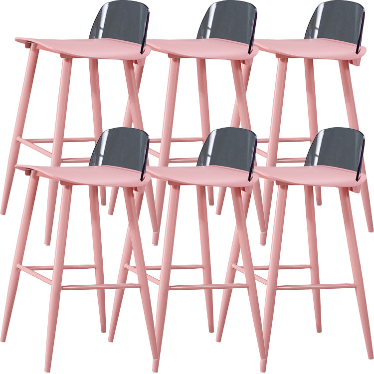 Indoor Rectangle Bar Stool Low Back Plastic Footrest Modern Counter Stool