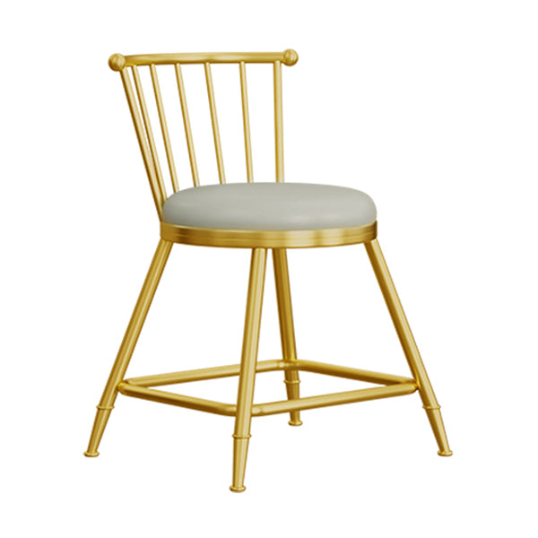 Scandinavian Round Counter Stool Footrest Indoor Bar and Counter Stool with Gold Base