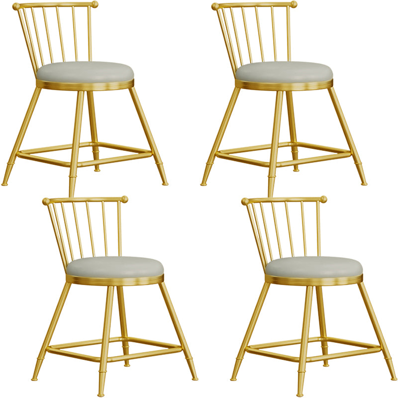 Scandinavian Round Counter Stool Footrest Indoor Bar and Counter Stool with Gold Base