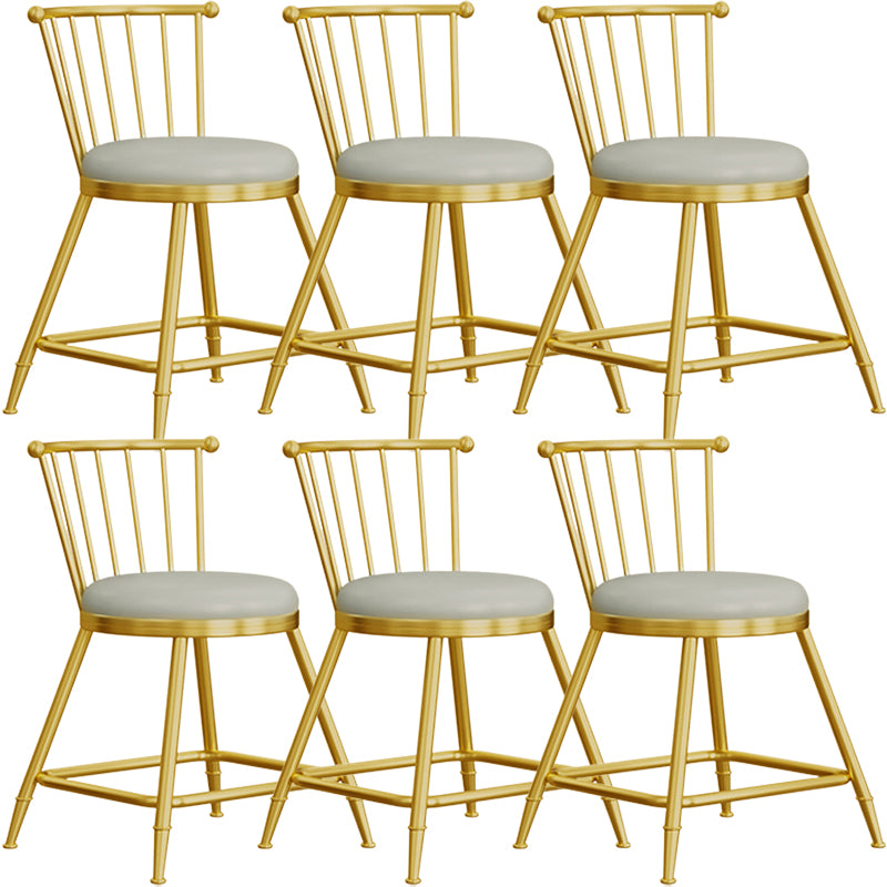 Scandinavian Round Counter Stool Footrest Indoor Bar and Counter Stool with Gold Base