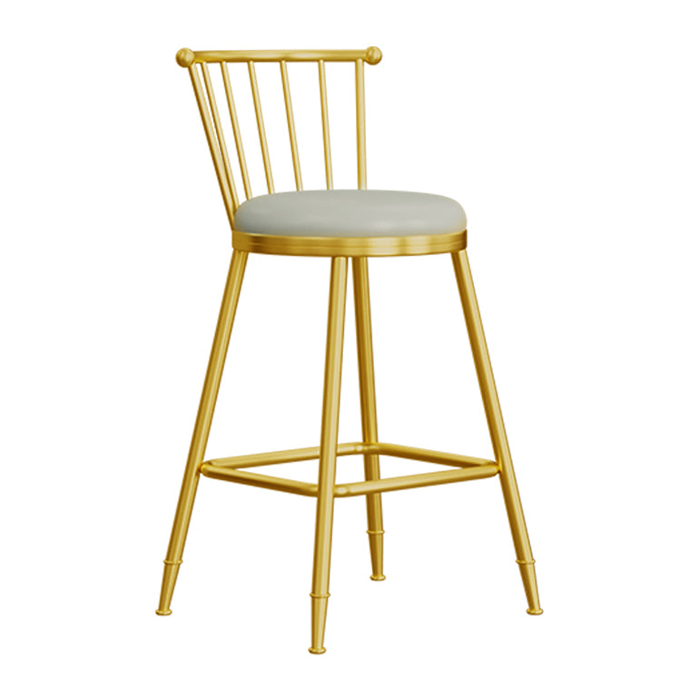 Scandinavian Round Counter Stool Footrest Indoor Bar and Counter Stool with Gold Base