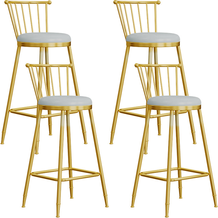 Scandinavian Round Counter Stool Footrest Indoor Bar and Counter Stool with Gold Base
