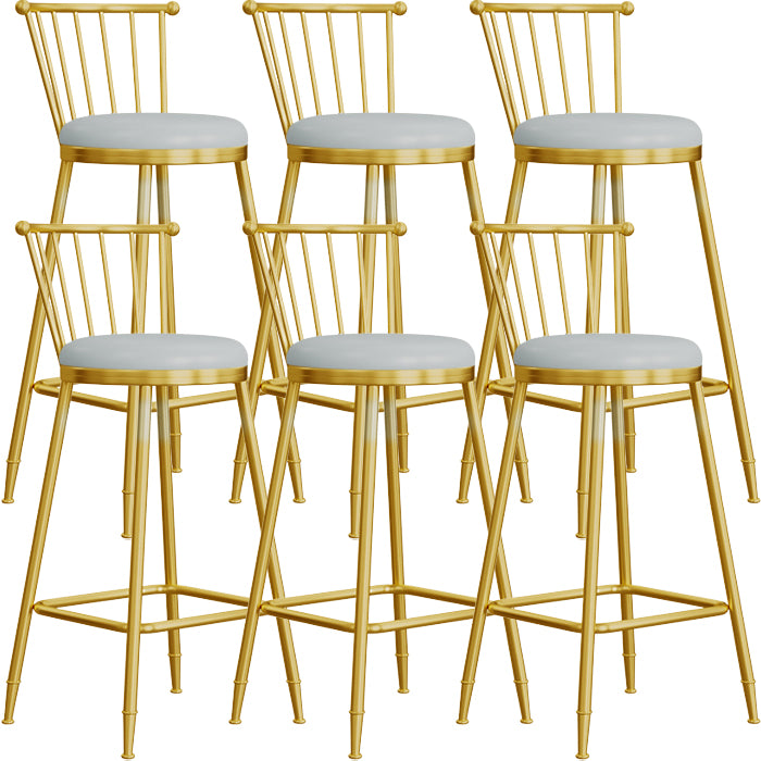 Scandinavian Round Counter Stool Footrest Indoor Bar and Counter Stool with Gold Base