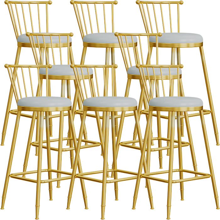 Scandinavian Round Counter Stool Footrest Indoor Bar and Counter Stool with Gold Base