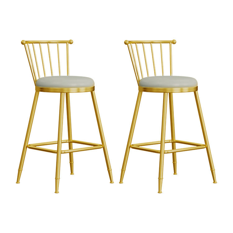Scandinavian Round Counter Stool Footrest Indoor Bar and Counter Stool with Gold Base