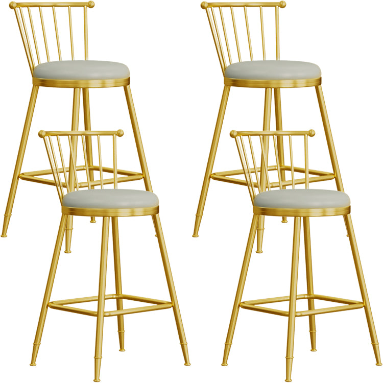 Scandinavian Round Counter Stool Footrest Indoor Bar and Counter Stool with Gold Base
