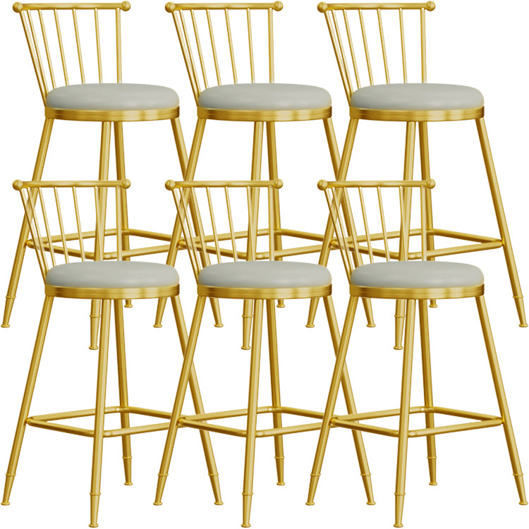 Scandinavian Round Counter Stool Footrest Indoor Bar and Counter Stool with Gold Base