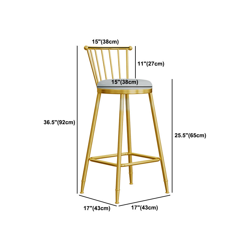 Scandinavian Round Counter Stool Footrest Indoor Bar and Counter Stool with Gold Base