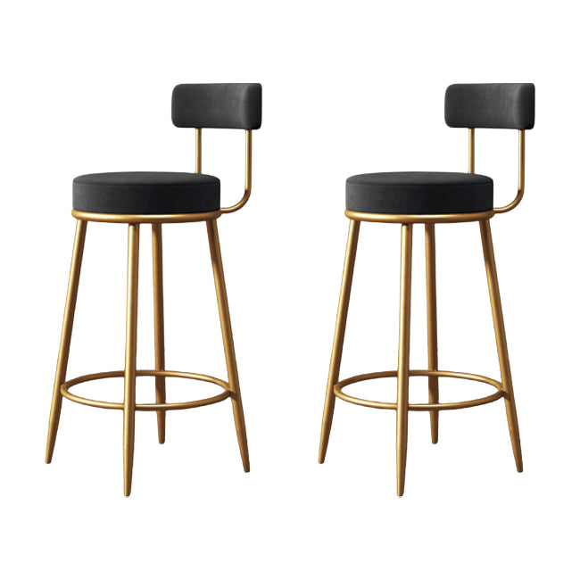 Glam Metal Barstool Fabric Footrest Cushion in Matte Finish for Home