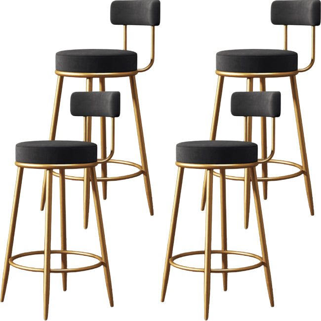 Glam Metal Barstool Fabric Footrest Cushion in Matte Finish for Home