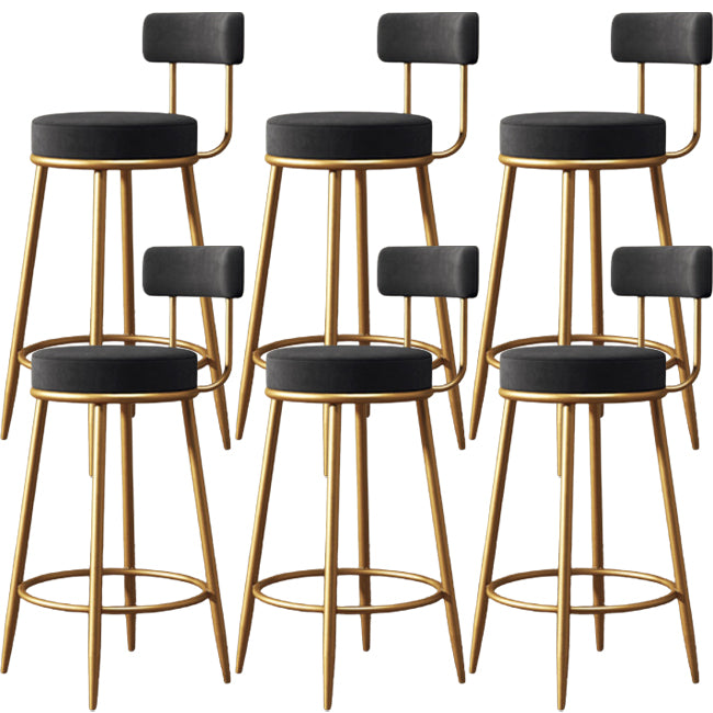 Glam Metal Barstool Fabric Footrest Cushion in Matte Finish for Home