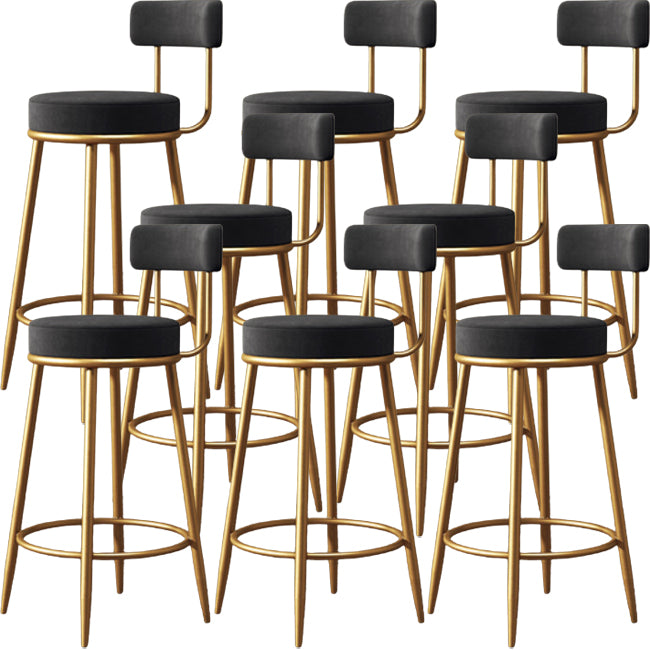 Glam Metal Barstool Fabric Footrest Cushion in Matte Finish for Home