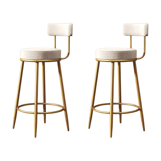 Glam Metal Barstool Fabric Footrest Cushion in Matte Finish for Home