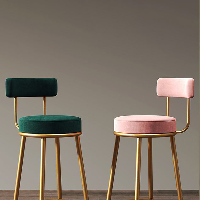 Glam Metal Barstool Fabric Footrest Cushion in Matte Finish for Home