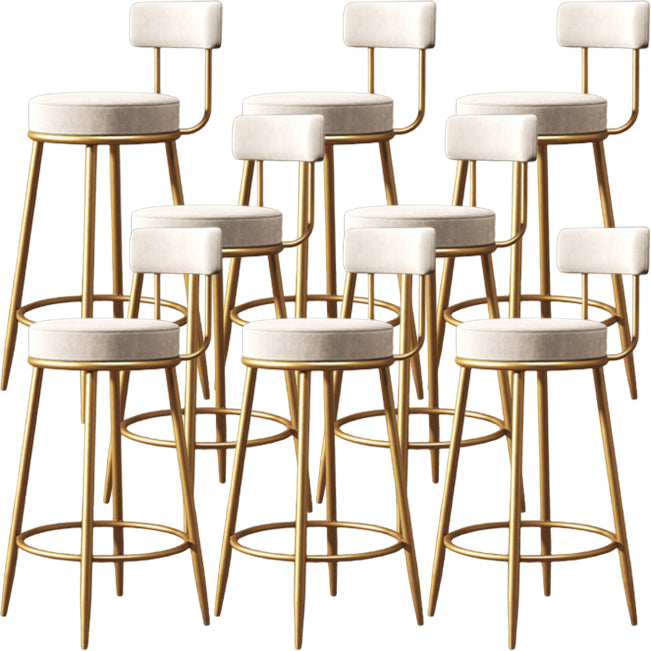 Glam Metal Barstool Fabric Footrest Cushion in Matte Finish for Home