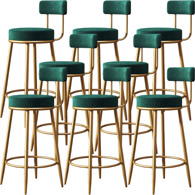 Glam Metal Barstool Fabric Footrest Cushion in Matte Finish for Home