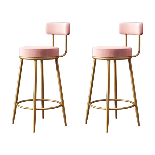 Glam Metal Barstool Fabric Footrest Cushion in Matte Finish for Home