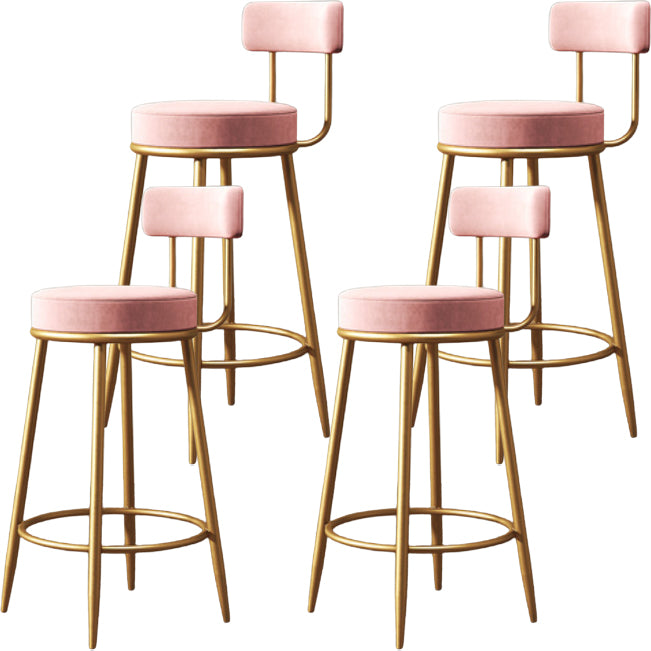 Glam Metal Barstool Fabric Footrest Cushion in Matte Finish for Home