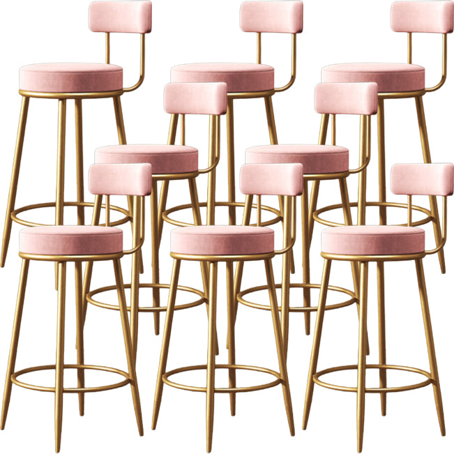 Glam Metal Barstool Fabric Footrest Cushion in Matte Finish for Home