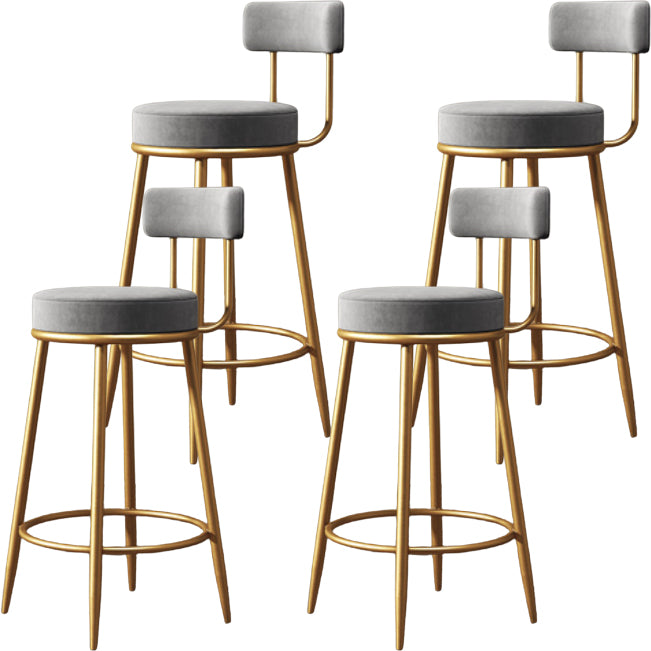 Glam Metal Barstool Fabric Footrest Cushion in Matte Finish for Home