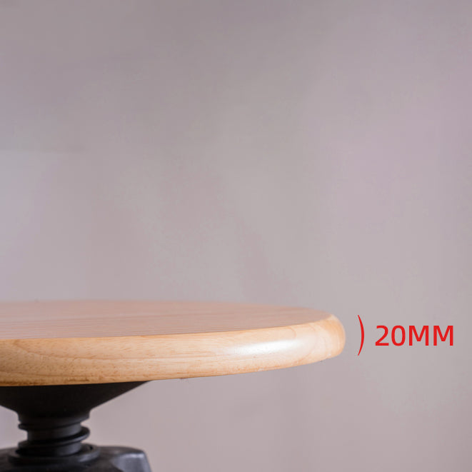 Contemporary Adjustable Height Bar Stool Rubberwood Solid Wood Bar Stool