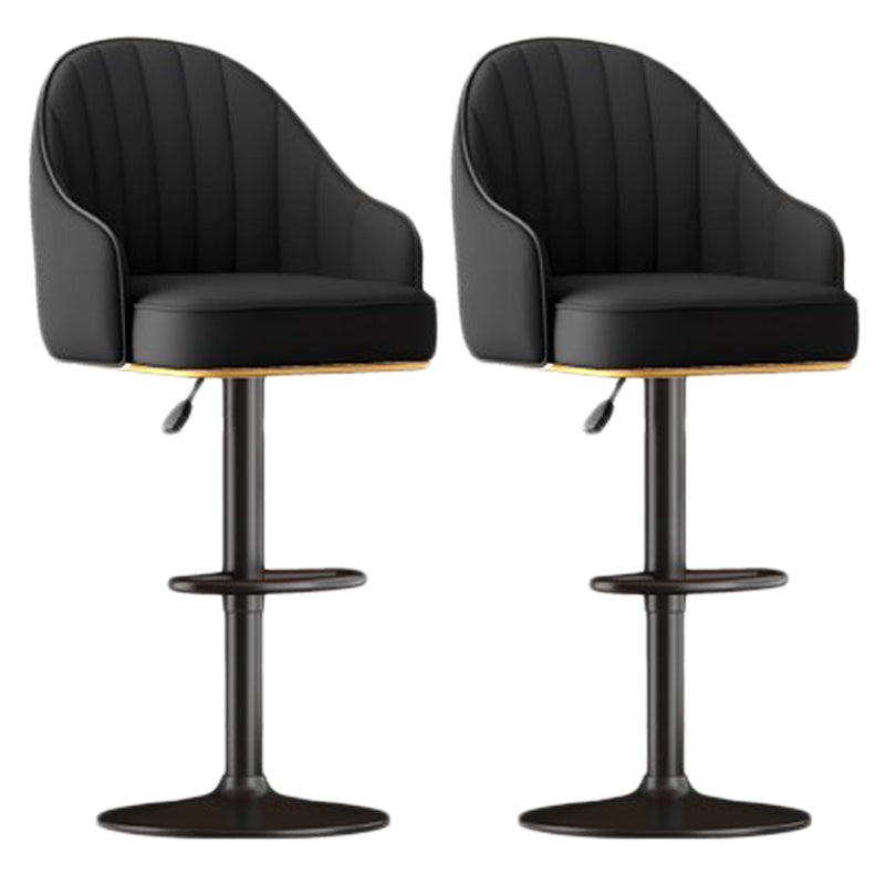 Scandinavian Swivel Adjustable Height Stool Faux Leather Bar Stool
