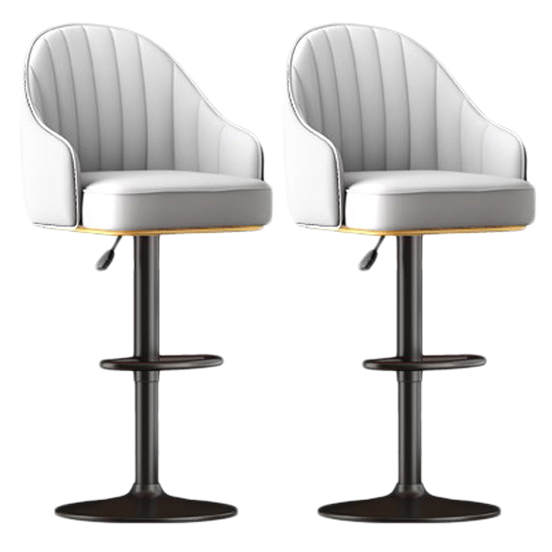 Scandinavian Swivel Adjustable Height Stool Faux Leather Bar Stool