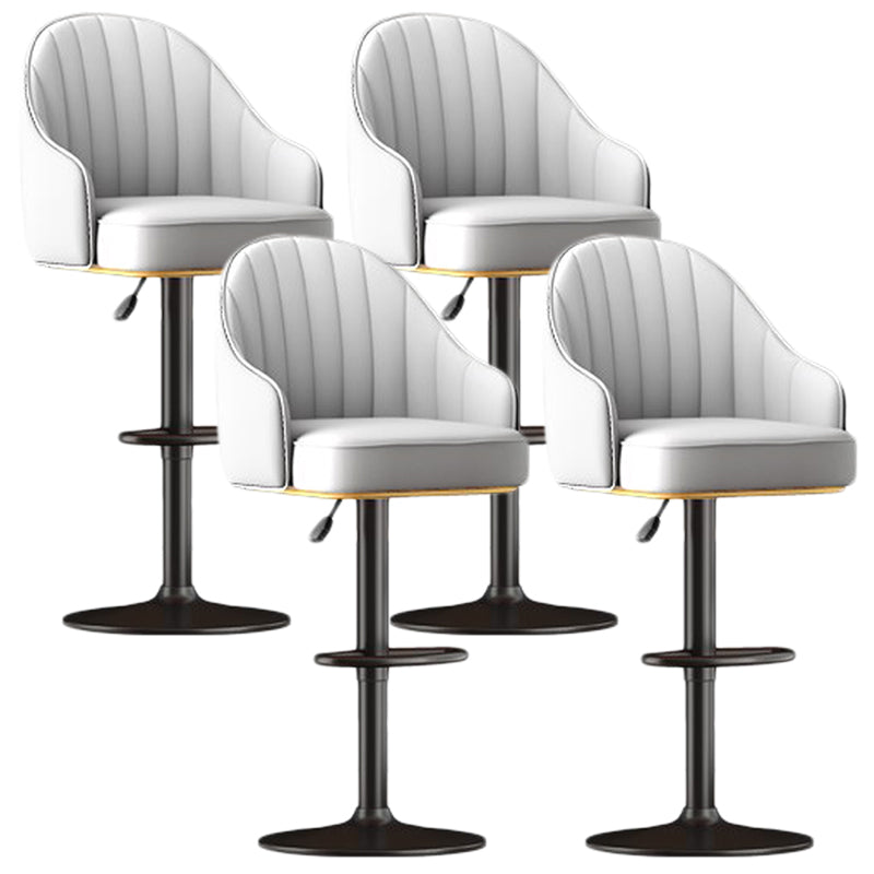 Scandinavian Swivel Adjustable Height Stool Faux Leather Bar Stool