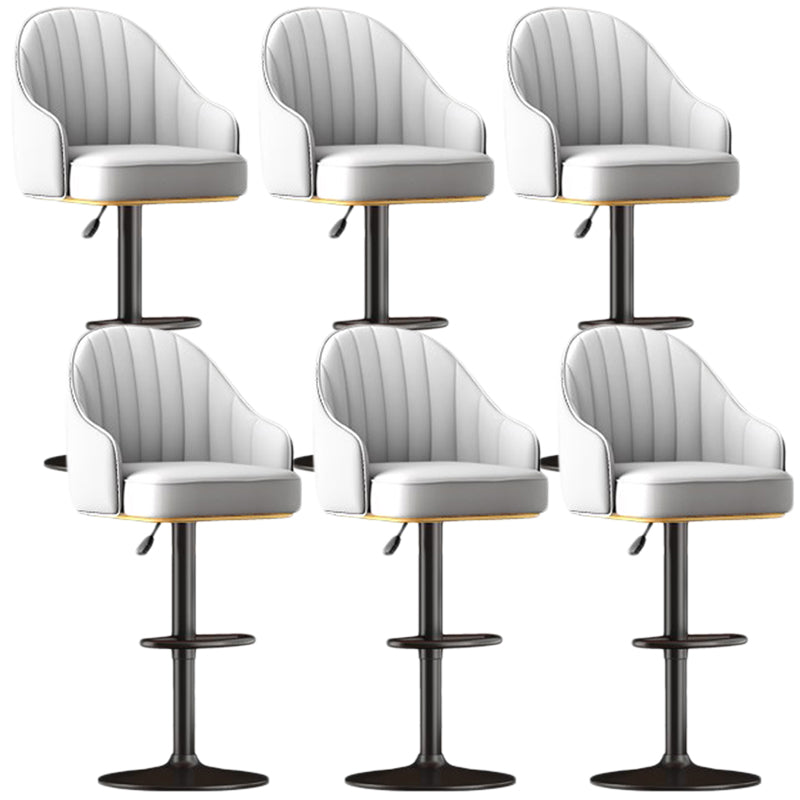 Scandinavian Swivel Adjustable Height Stool Faux Leather Bar Stool
