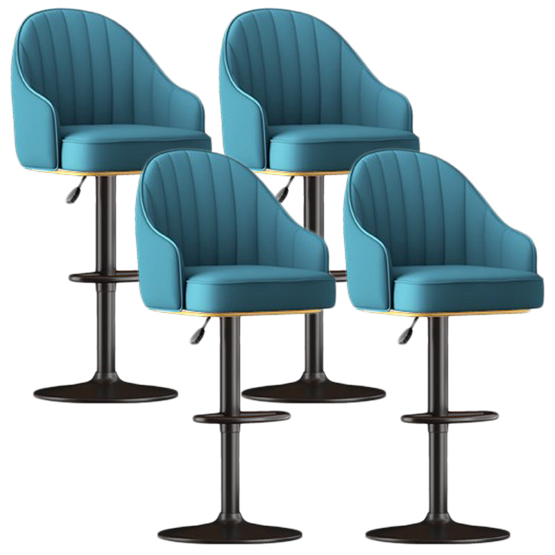 Scandinavian Swivel Adjustable Height Stool Faux Leather Bar Stool