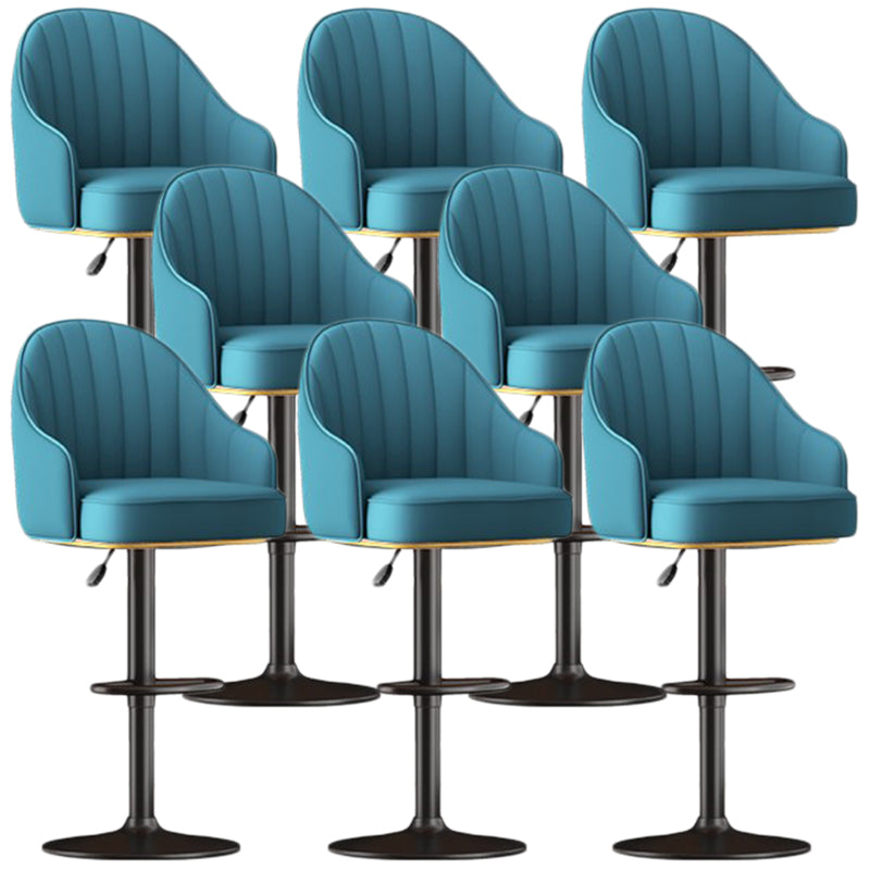 Scandinavian Swivel Adjustable Height Stool Faux Leather Bar Stool