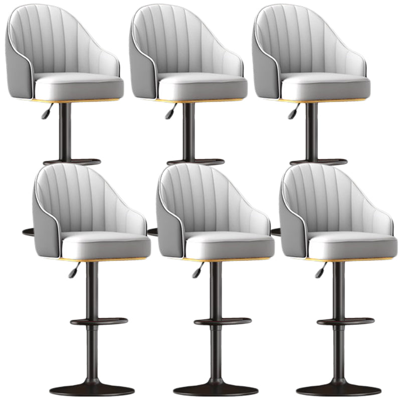 Scandinavian Swivel Adjustable Height Stool Faux Leather Bar Stool