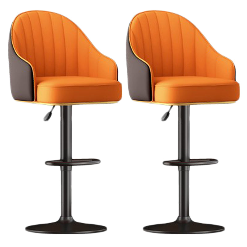 Scandinavian Swivel Adjustable Height Stool Faux Leather Bar Stool
