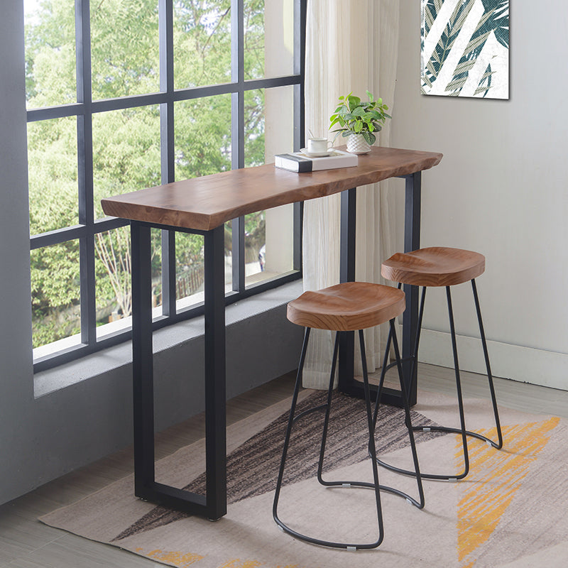 Industrial Solid Wood Counter Set 1/2/3 Pieces Living Room Bar Stool and Table Set