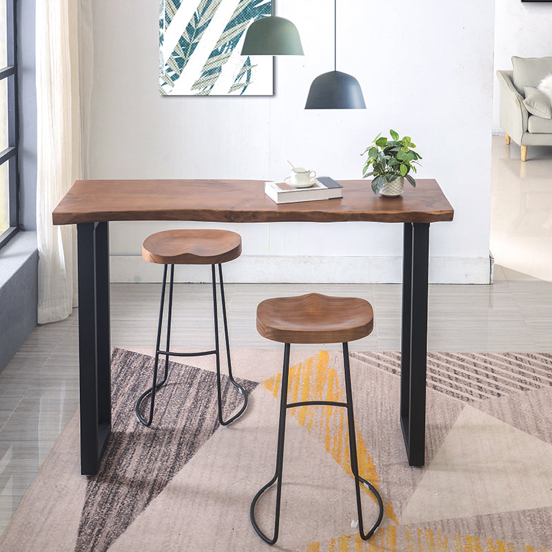 Industrial Solid Wood Counter Set 1/2/3 Pieces Living Room Bar Stool and Table Set